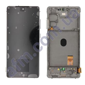 Дисплей Samsung сервисный G780 Galaxy S20 FE белый + рамка GH82-24219B