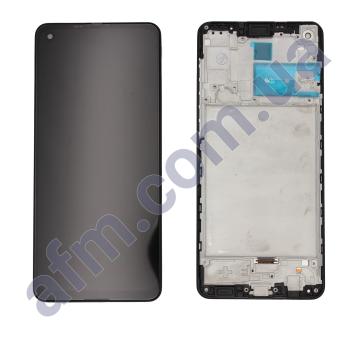 Дисплей Samsung A217F Galaxy A21s чёрный + рамка