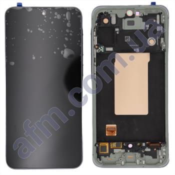 Дисплей Samsung A566 Galaxy A56 OLED чёрный + рамка серая