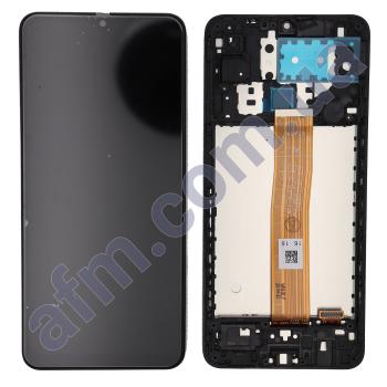 Дисплей Samsung M127 Galaxy M12 чёрный + рамка