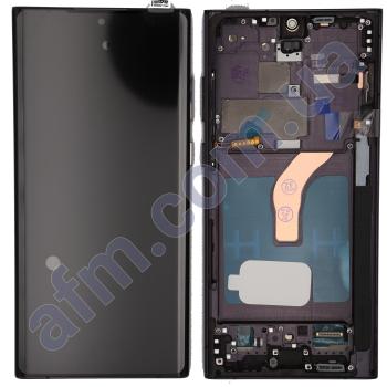Дисплей Samsung S908B Galaxy S22 Ultra OLED (Small LCD) чёрный + рамка