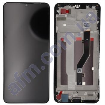 Дисплей ZTE Blade A72 4G чёрный + рамка!
