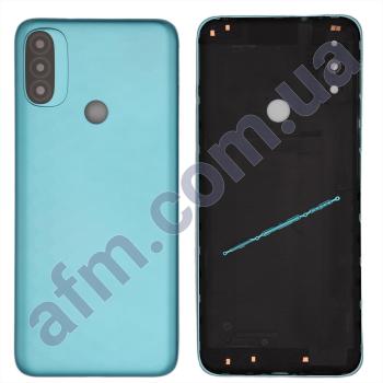 Задня кришка Motorola XT2155 Moto E20 синя + Скло камери