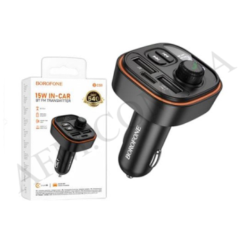 FM модулятор Borofone BC59 (2USB/ 1Type-C) 5V 3A чёрный