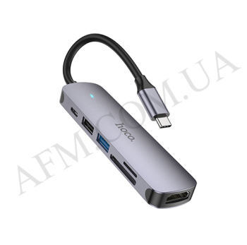 Переходник HUB HB28 (Type-C to HDTV + USB3.0 + USB 2.0 + SD + TF + PD)