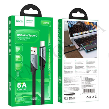 USB кабель Hoco U119 Type-C 5A (1000mm) чорний