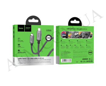 USB кабель Hoco US05 USB4 8K Type-C to Type-C PD100W (2000mm) чорний!