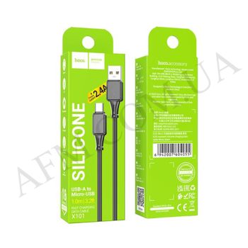 USB кабель Hoco X101 silicone Micro USB (1000mm) чёрный