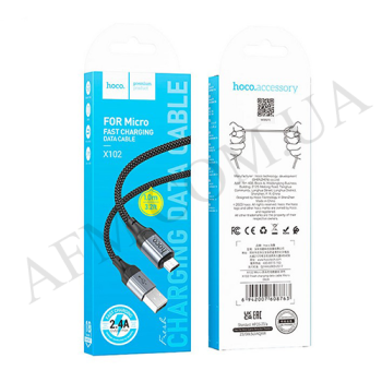 USB кабель Hoco X102 Micro USB (1000mm) чёрный