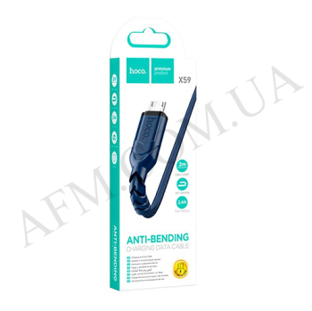 USB кабель Hoco X59 Micro USB (2000mm) синий