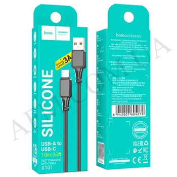 USB кабель Hoco X101 silicone Type-C (1000mm) чорний