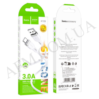 USB кабель Hoco X109 Type-C 3A (1000mm) білий