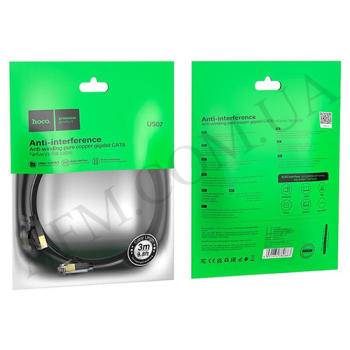Кабель интернет LAN (RJ45) Hoco US07 3м чёрный