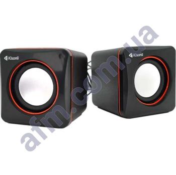 Колонки компьютерные Kisonli V400 RGB стерео з регулюванням звуку 3.5 + USB чорна