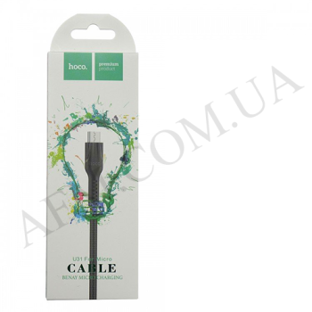 USB кабель Hoco U31 Benay Micro USB (1000mm) чёрный
