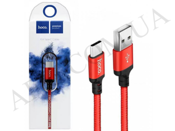 USB кабель Hoco X14 Times Type-C (1000mm) красно-чорний