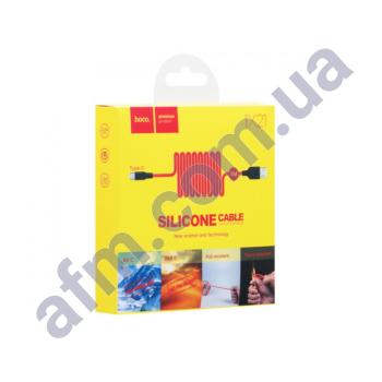 USB кабель Hoco X21 Micro USB 2A (1000mm) красно-чорний