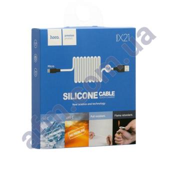 USB кабель Hoco X21 Micro USB 2A (1000mm) чёрно-білий