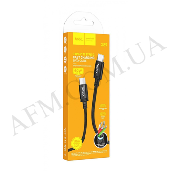 USB кабель Hoco X89 Wind 60W Type-C to Type-C чорний