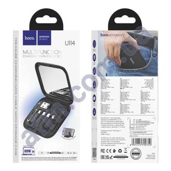 USB кабель Hoco U114 6 в 1 3A (0.28m) чорний