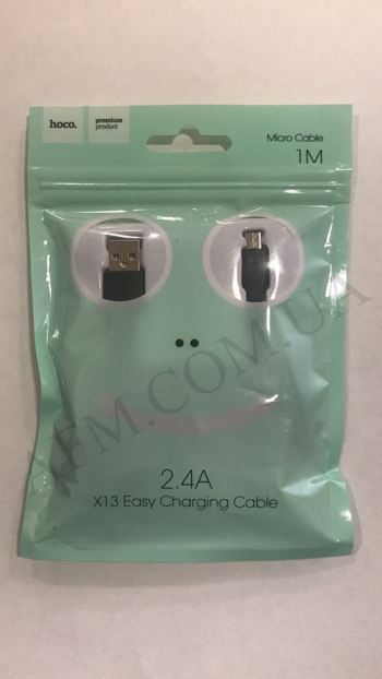 USB кабель Hoco X13 Easy Micro USB 2, 4A (1000mm) чорний