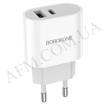 СЗУ блок Borofone BA62A USB/ Type-C белый