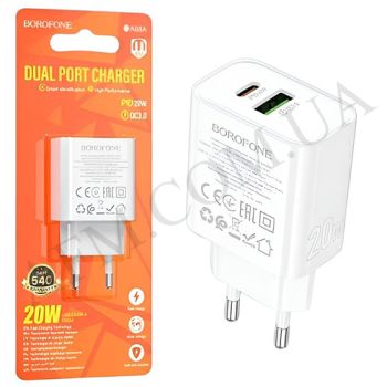 СЗУ блок Borofone BA88A PD20W+QC3.0 білий