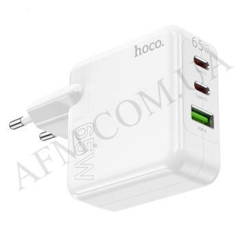 СЗУ блок Hoco C115A PD 65W (1USB/ 2 Type-C) белый