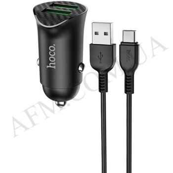 АЗУ блок Hoco Z39 QC3.0 (2USB) + кабель Type-C чёрный
