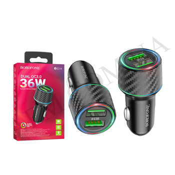 АЗП блок Borofone BZ21A QC3.0 36W (2USB/ 3.0A) чорний