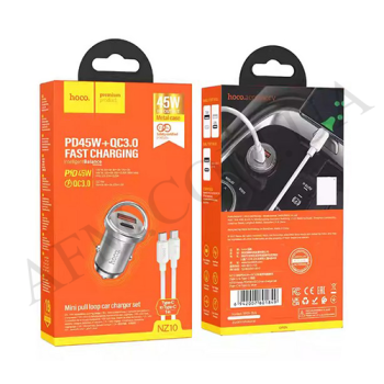 АЗУ блок Hoco NZ10 PD45W + QC3.0 (Type-C/ 1USB) стальной