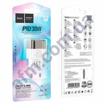 СЗУ блок Hoco C131A PD30W (1USB/ 1Type-C) чёрный