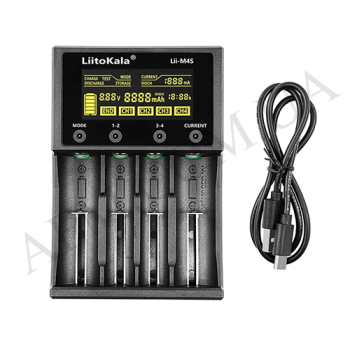 СЗУ с тестером LiitoKala Lii-M4S для аккумуляторов 18650/ AA/ AAA и других (4 слота)