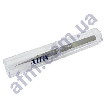 Пінцет в футляре титановый Aida AD-116-15B вигнутий з рифлёными ручками