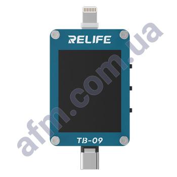 Тестер разъёмов живлення Relife TB-09 Type-C/ Lightning з ЖК дисплеєм та вбудованим АКБ