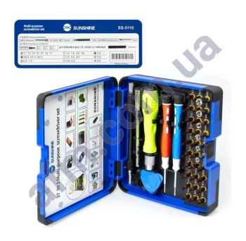 Набор инструментов Sunshine SS-5110 (ручка,  30 бит,  2 удлинителя,  отвёртки +1.5,  звезда 0.8)