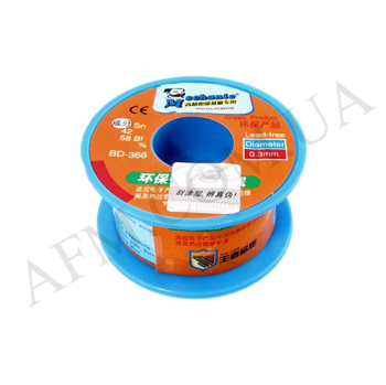 Припой легкоплавкий Mechanic BD-366 (0.3mm, 40 гр, Sn 42%, Bi 58%)