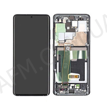 Дисплей Samsung сервісний G988 Galaxy S20 Ultra COSMIK BLACK + рамка GH82-22271A