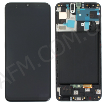Дисплей Samsung сервісний A505 Galaxy A50 2019 чорний + рамка GH82-19204A