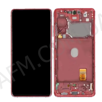Дисплей Samsung сервісний G780 Galaxy S20 FE червоний + рамка GH82-24219E