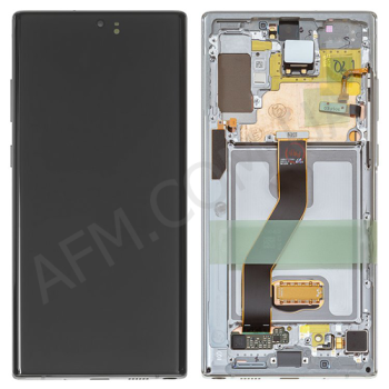 Дисплей Samsung сервісний N975 Galaxy Note 10 Plus AURA WHITE + рамка GH82-20900B