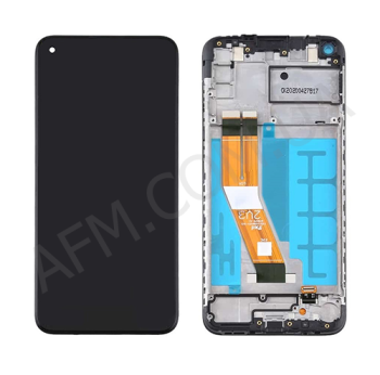 Дисплей Samsung сервісний A115 Galaxy A11 чорний + рамка GH81-18760A/ GH96-18907A