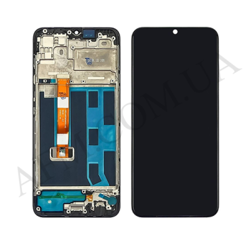 Дисплей Oppo A15 2020/ A15s/ A35/ Realme 7i (Global) чорний + рамка