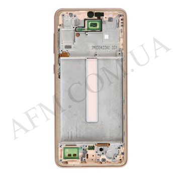Дисплей Samsung сервісний A336 Galaxy A33 5G золотий + рамка GH82-28143D