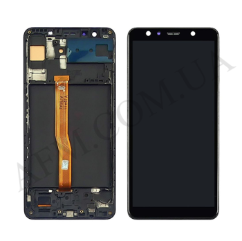 Дисплей Samsung A750F Galaxy A7 2018 OLED (Small LCD) чорний + рамка