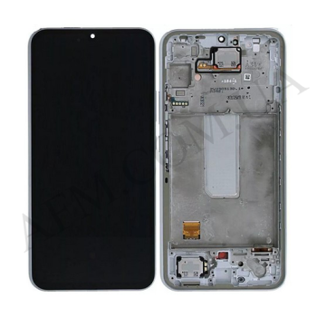 Дисплей Samsung сервісний A346 Galaxy A34 5G срібний + рамка GH82-31200B