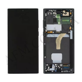 Дисплей Samsung S908B Galaxy S22 Ultra OLED (Small LCD) чорний + рамка