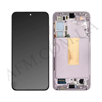 Дисплей Samsung сервісний S916 Galaxy S23 Plus чорний + рамка рожева GH82-30477B