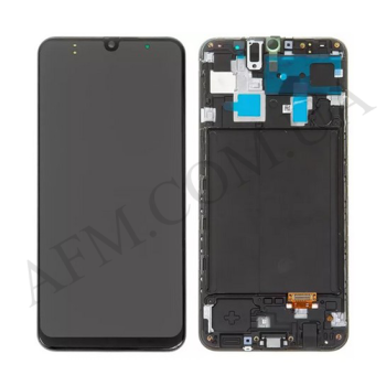 Дисплей Samsung сервісний A305 A30 2019 чорний + рамка GH82-19725A/ GH82-19202