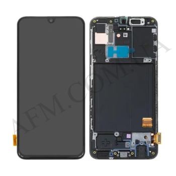 Дисплей Samsung сервісний A405 Galaxy A40 2019 чорний + рамка GH82-19672A